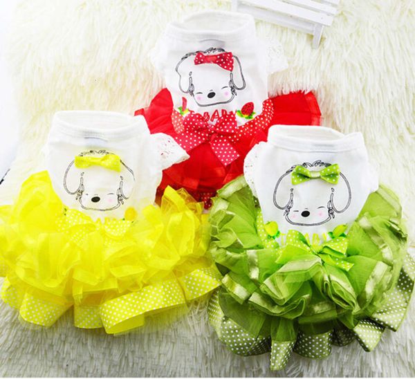 

spring and summer new pet pengpeng fruit skirt cat size dog drs accsori