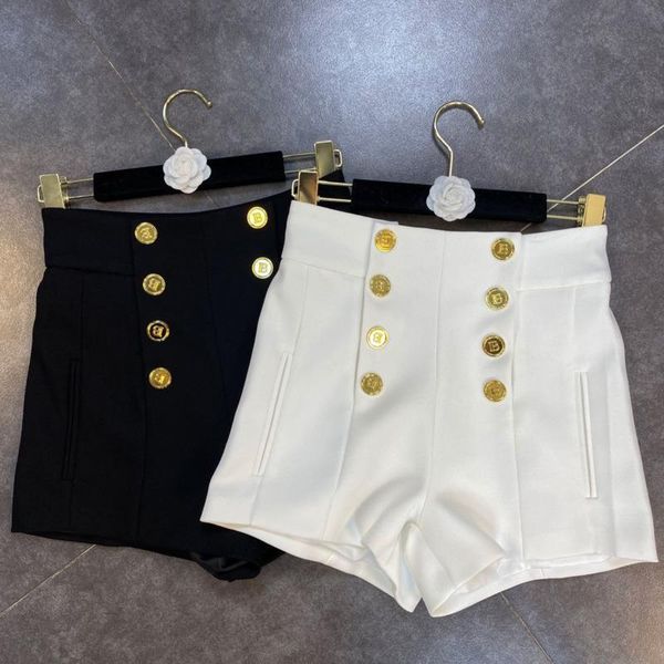 

women's shorts fabpop 2021 spring arrivals double breasted high waist slim temperament women fashio ga075, White;black
