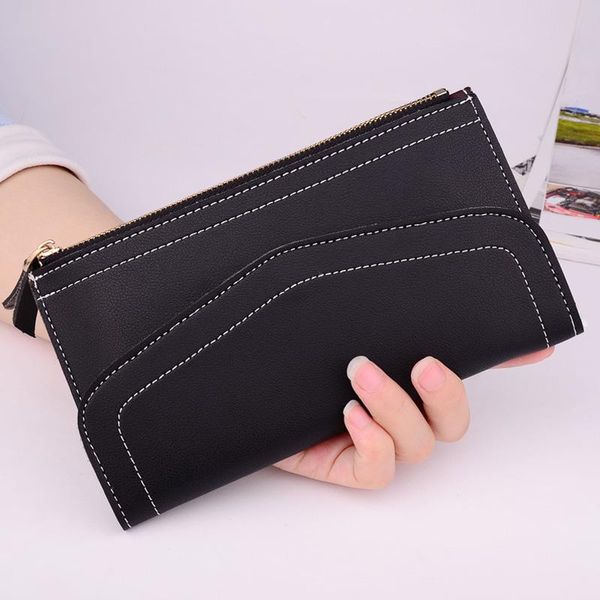 

wallets 1 pcs women lady wallet purse long design zipper pu leather for money coin cards lxx9, Red;black