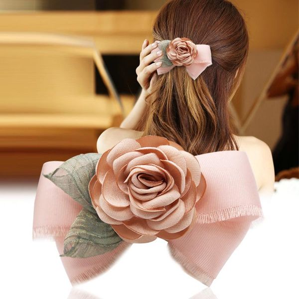 

hair accessories high-grade ladies headdress clip solid bowknot hairpin beautiful flower barrettes jewelry for women gifts