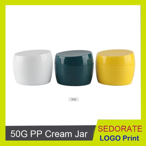 

sedorate 20 pcs/lot 50ml pp jar for cosmetics refillable bottle 50g empty plastic cream jars travel container makeup lw-b01w
