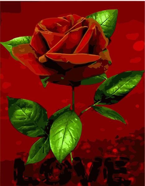 

paintings rose series oil painting by numbers on canvas flower in vase digital paint diy picture hand painted home decoration 40*50