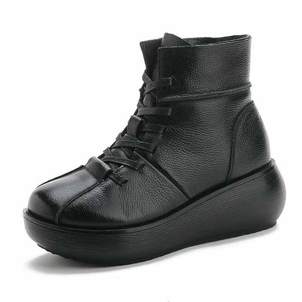 

swonco genuine boots women thick skin warm shoes vintage snowboots for winter n7lg, Black