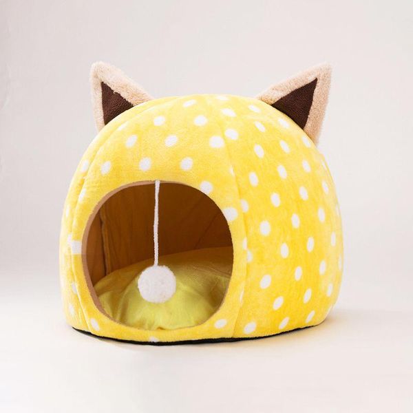 

cat beds & furniture cartoon pet bed warm soft house washable puppy nest litter sleeping bag dog mat supplies