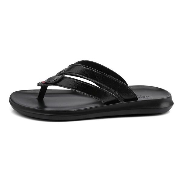

slippers men shoes summer sandals leather fashion tenis masculino adulto breathable beach for zapatillas de hombr, Black