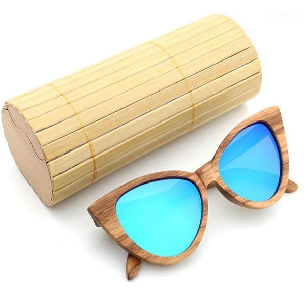 

cat eye design fashion full rim handmade wooden driving sunglasses eyewear uv400 protection polarized, White;black