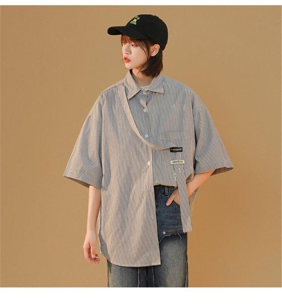 

women's t-shirt losse striped blouse shirt for girl funny summer oversize women harajuku high street tee hip hop korean clothes, White