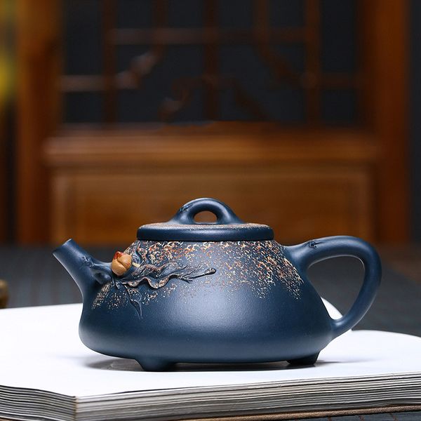 nuova teiera di lusso viola argilla pietra scoop teiere filtro bellezza bollitore set da tè fatto a mano Tie Guanyin forniture da tè 360ml