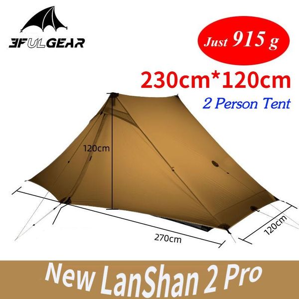 

tents and shelters 3f lanshan 2 pro just 915 grams side 20d silnylon lightweight person no-see-um 3 4 season backpacking camping tent