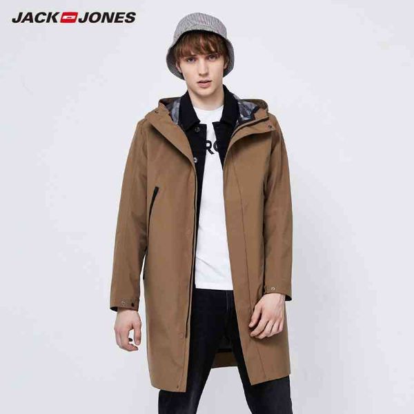 

men's casual busins raincoat medium long hooded et | 219421501, Tan;black