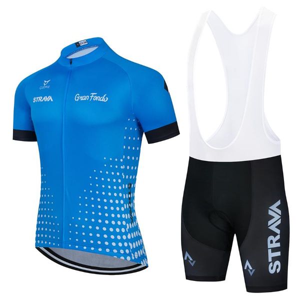 

racing sets 2021 summer pro team strava bicycle cycling clothing mountain sports bike set suit mtb polyester breathable, Black;blue