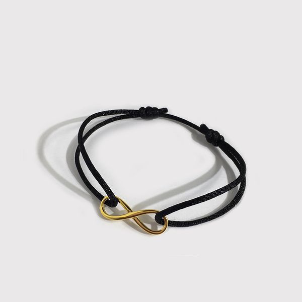 

designer jewelry women bracelet red black hand strap stainless steel figure 8 shape gold bracelets multicolor adjustable couple rope tr, Golden;silver