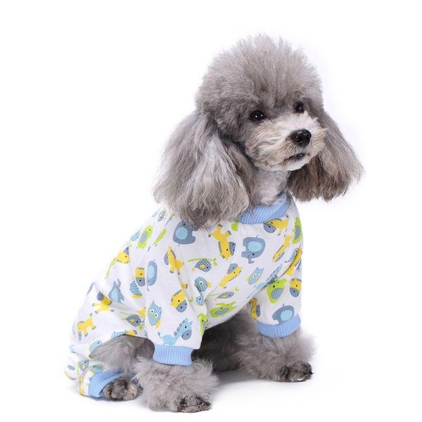 

dog apparel pet pajamas sleepwear clothes puppy coat jumpsuit cotton cartoon pattern shirt for small dogs