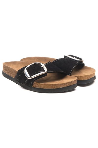 

slippers women's black genuine leather