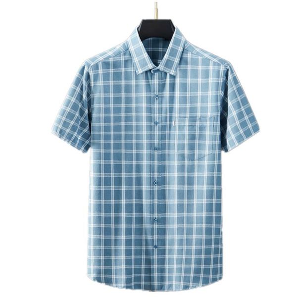 

plus big short-sleeved men's summer comfortable plaid men's shirt business formal casual slim fit loose large size 5xl 6xl 7xl, White;black