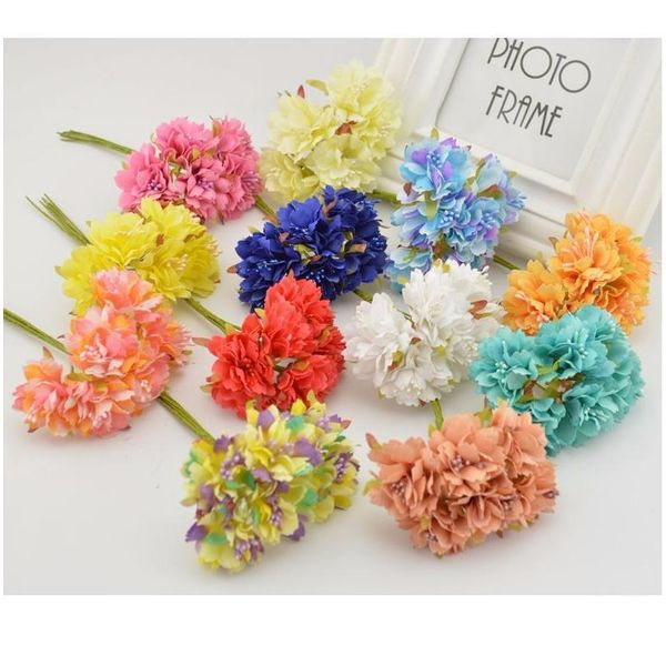 

30pcs silk carnations stamen bride bouquet wedding party decora diy wreath gift box accessories artificial flower jllluv
