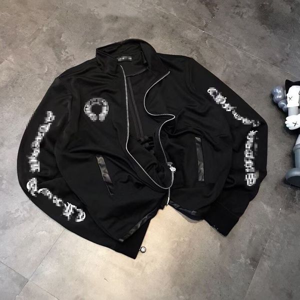 

2021 autumn fashion brand cro arm letter sanskrit zipper jacket ch kirin horseshoe cardigan, Black