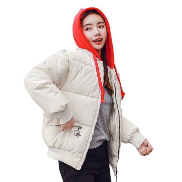 

women's trench coats large fur collar hooded coat women mid long winter jacket bread suit short cotton 602, Tan;black