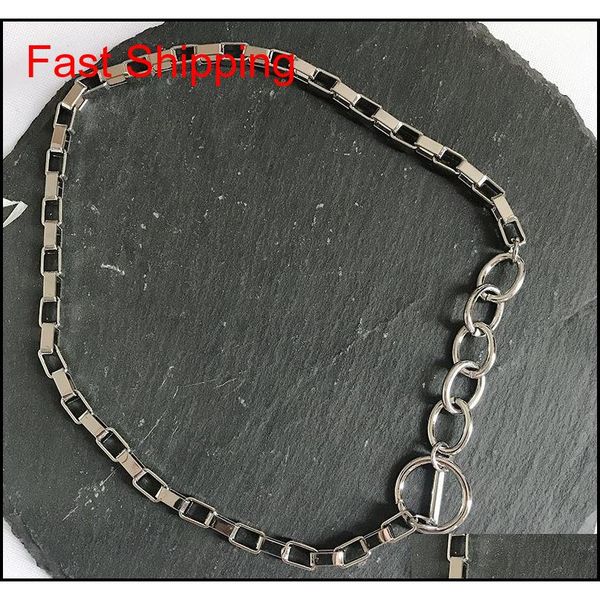

wind exaggerated thick chain necklace female ins fashionable simple fashion design sense neck cha qylhng bdefashion, Silver