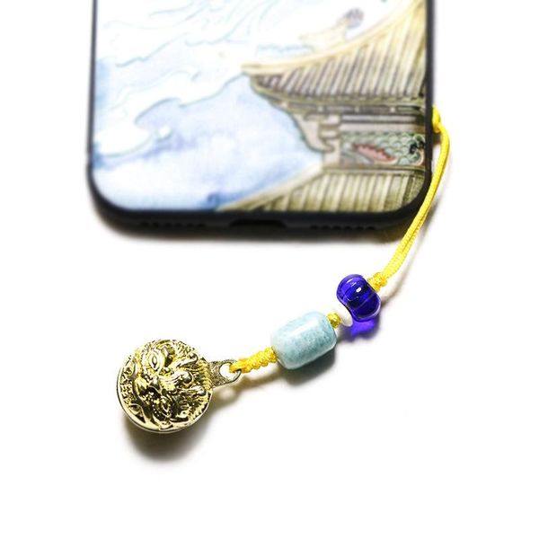 

cell phone straps & charms mobile tiger head bell chain lanyard short u disk car key pendant couple cute anime