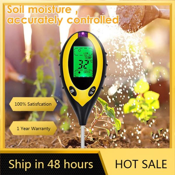 

meters professional soil ph meter 4 in1 lcd temperature solar moisture garden tester display