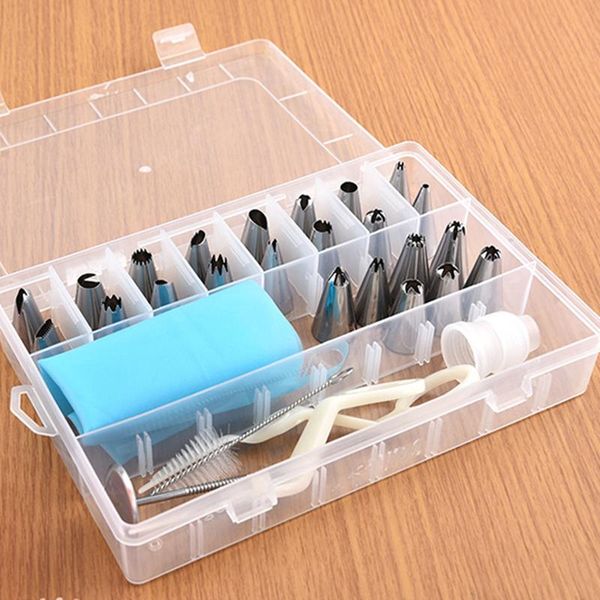 

34pcs icing piping cream pastry bag with stainless steel nozzle cake decorating tips set patisserie silicone kitchen accessories