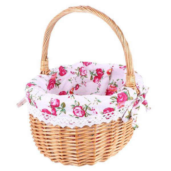 

1 pc beautiful fruit holder wicker storage box hand-woven flower basket (s)