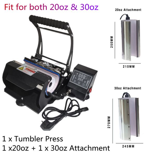

tumblers press baking machine roasting thermal transfer sublimation printing customized suit for 20oz & 30oz attachments black multifunction