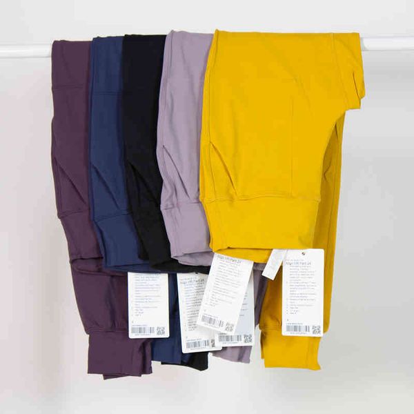 

lulu high waist fitness leggings women casual running jogger elastic workout sport pants slim elasticity tights push-up bottoms