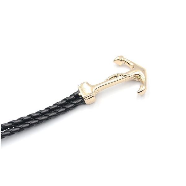 

junwei men's bracelet gold anchor braided rope bracelet punk style zinc alloy trendy jewelry junw jllgpc