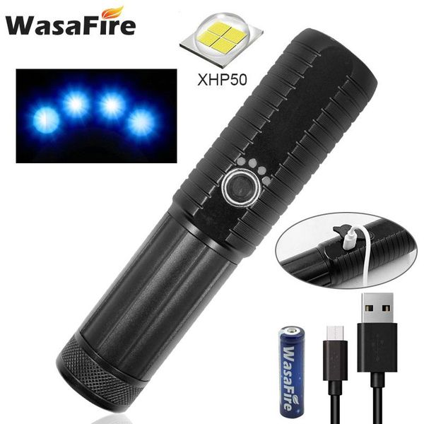 

waterproof 5 modes tactical lantern super bright xhp 50 led portable 18650 battery camping fishing torch