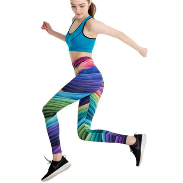 

womens 3d printing yoga pencil pants fashion trend elasticity sports running legging female fitness high waist casual skinny safety sweatpan, Black;white