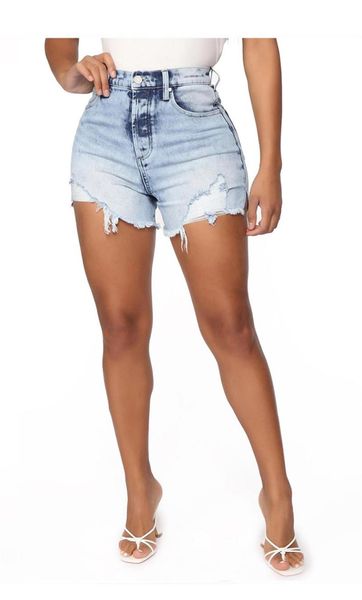 

women's shorts wholesale high-waist hip-lifting fringed denim stretch for ladies, White;black