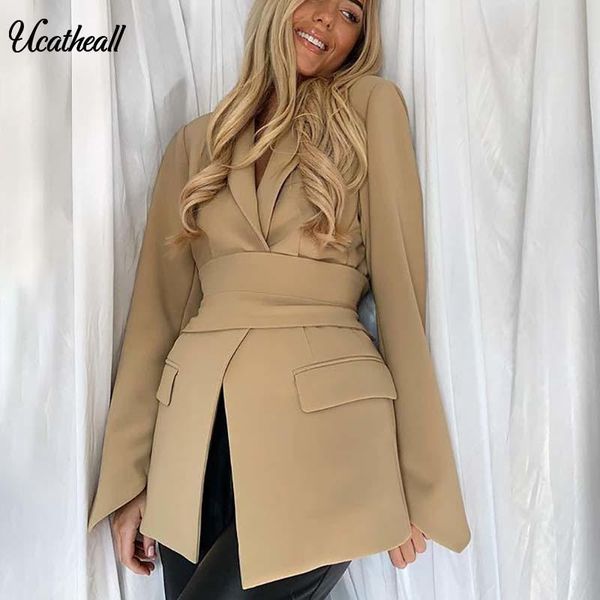 

women's jackets long sleeve solid vintage fashion women belt coats basic overcoat oversize outwear turn-down collar ladies cardigan, Black;brown