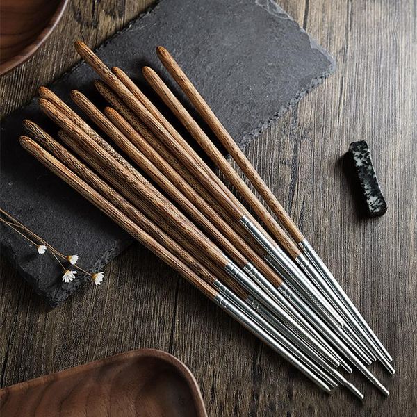 

chopsticks #36 1 pair korean stainless steel laser engraving patterns sticks portable reusable chopstick sushi hashi