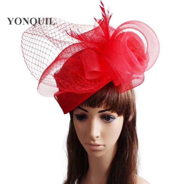 

hair accessories bride gorgeous vintage fascinators red hats veils headpiece church headdress gril style elegant female