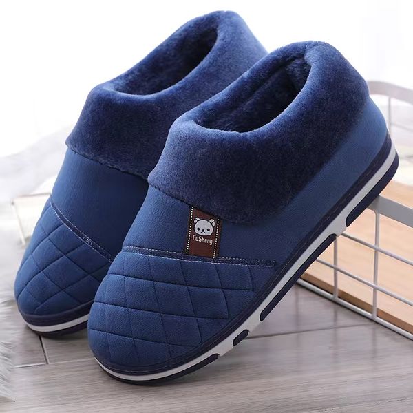 

men's home winter warm shoes indoor soft sole felt room footwear slippers, Black