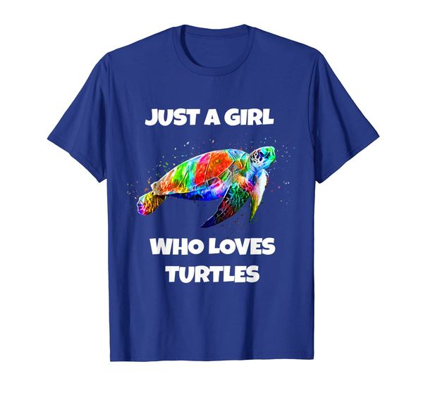 

sea turtle just a girl who loves. cute gift for women kids, White;black