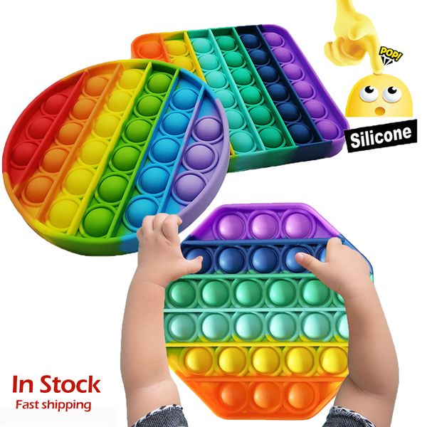 

rainbow push bubble fidget sensory toy push pops it bubble fidget antistress toys kids pops it fidget sensory toy autism