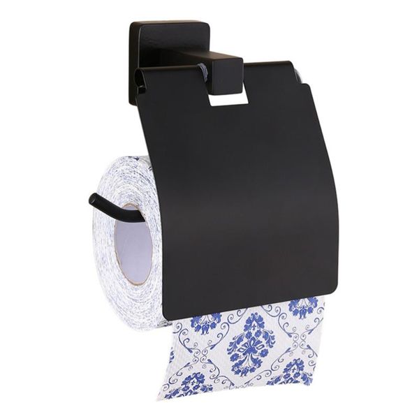 

toilet paper holders holder bathroom accessories stainless steel roll rack(black)
