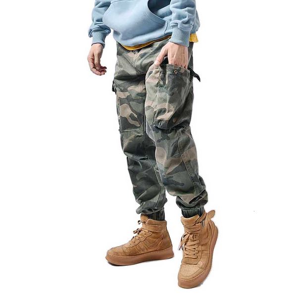 

2021 new military style tactical army joggers men's casual cargo loose fits baggy hiphop hare pants mqhn, Black