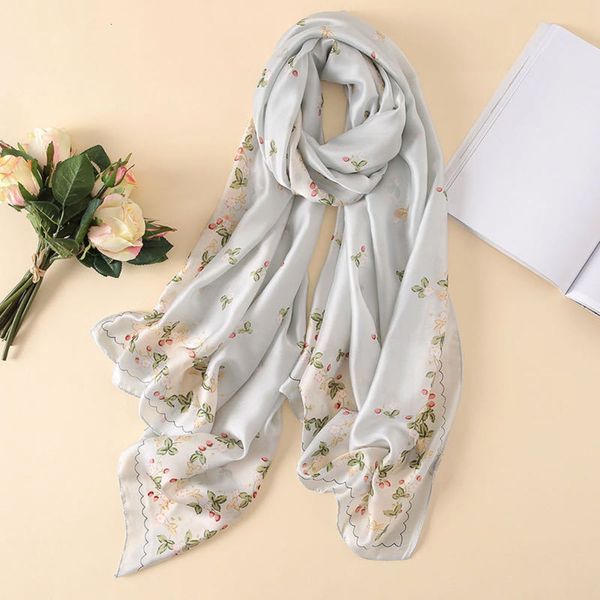 

women's double shawl thin silk scarf long with spring and autumn winter korean style, Blue;black