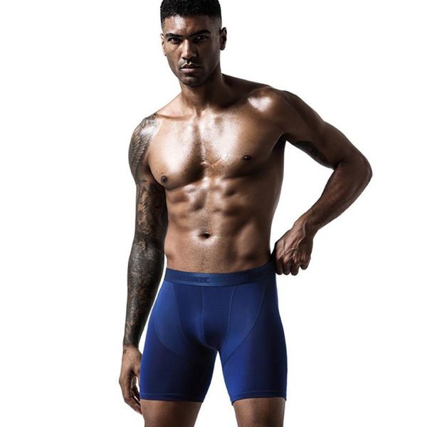 

underpants men slim short long boxers breathable tight sports underwear shorts quick-drying male, Black;white