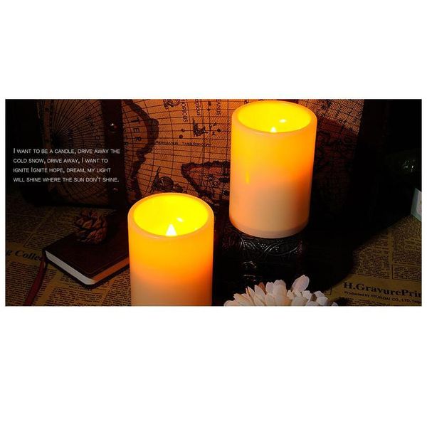

4pcs/lot 3x4 inches flameless plastic pillar led candle light with timer candle lights battery operated candle acc qylsfc
