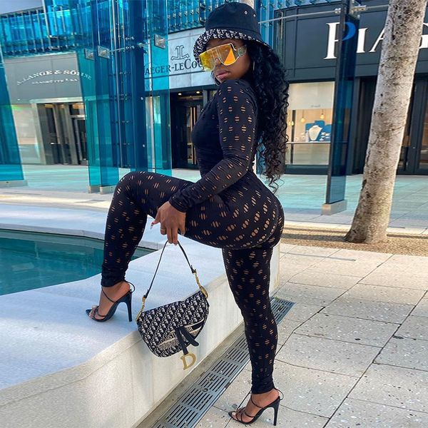 

womens autumn new clean color hollow hole zipper long-sleeved jumpsuit body suits rompers for women, White