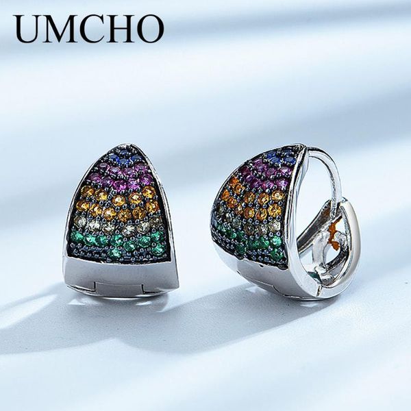 

other umcho triangle clip earrings colorful gemstone 925 silver sterling for women wedding party fine jewelry, Golden;silver