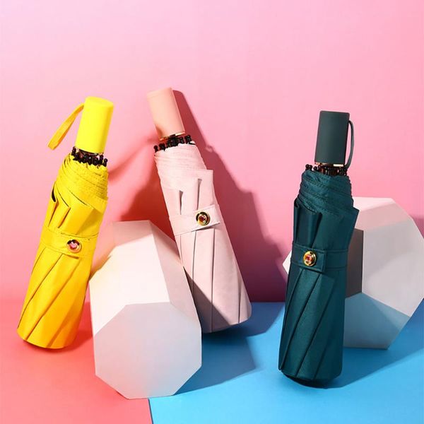 

umbrellas portable fully-automatic umbrella three-folding sun protection ultraviolet-proof windproof waterproof parasol