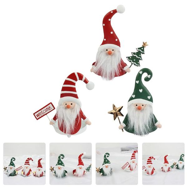 

candle holders 3pcs christmas holder santa claus statue decoration ornament