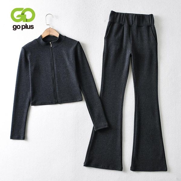 

women's two piece pants goplus tracksuit women set flare pant suits sweat femme dresy damskie huispak vrouwen conjunto deportivo mujer, White