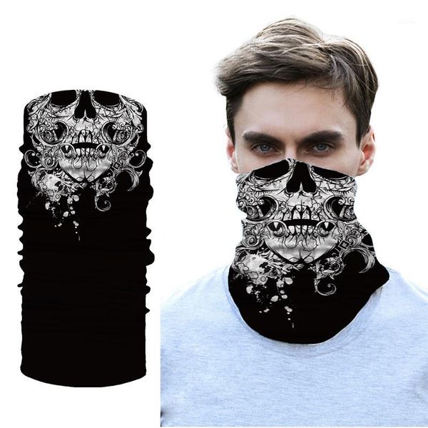 

cycling caps & masks custom made scarf 3d skull bandana neck gaiter cosplay riding sports scarves mouth protection black outdoor bandanas1
